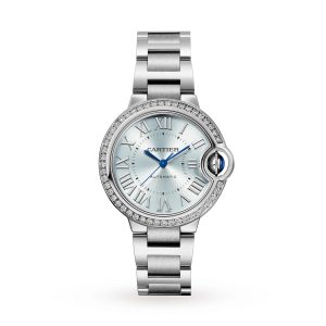 Replica Cartier Ballon Bleu de Cartier watch 33 mm automatic movement steel diamonds W4BB0028
