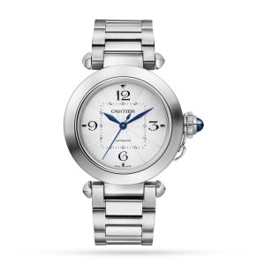 Replica Cartier Pasha De Cartier Watch 35mm Automatic Steel Interchangeable Metal And Leather Straps WSPA0013