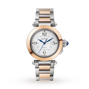 Replica Cartier Pasha de Cartier 35 mm automatic movement 18K rose gold and steel interchangeable metal and leather straps W2PA0008