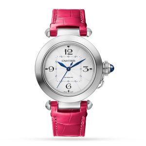 Replica Cartier Pasha de Cartier watch 35mm automatic movement steel 2 interchangeable leather straps WSPA0012