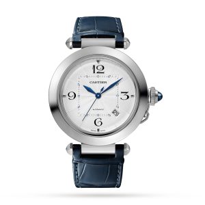 Replica Cartier Pasha de Cartier watch 41 mm automatic movement steel 2 interchangeable leather straps WSPA0010