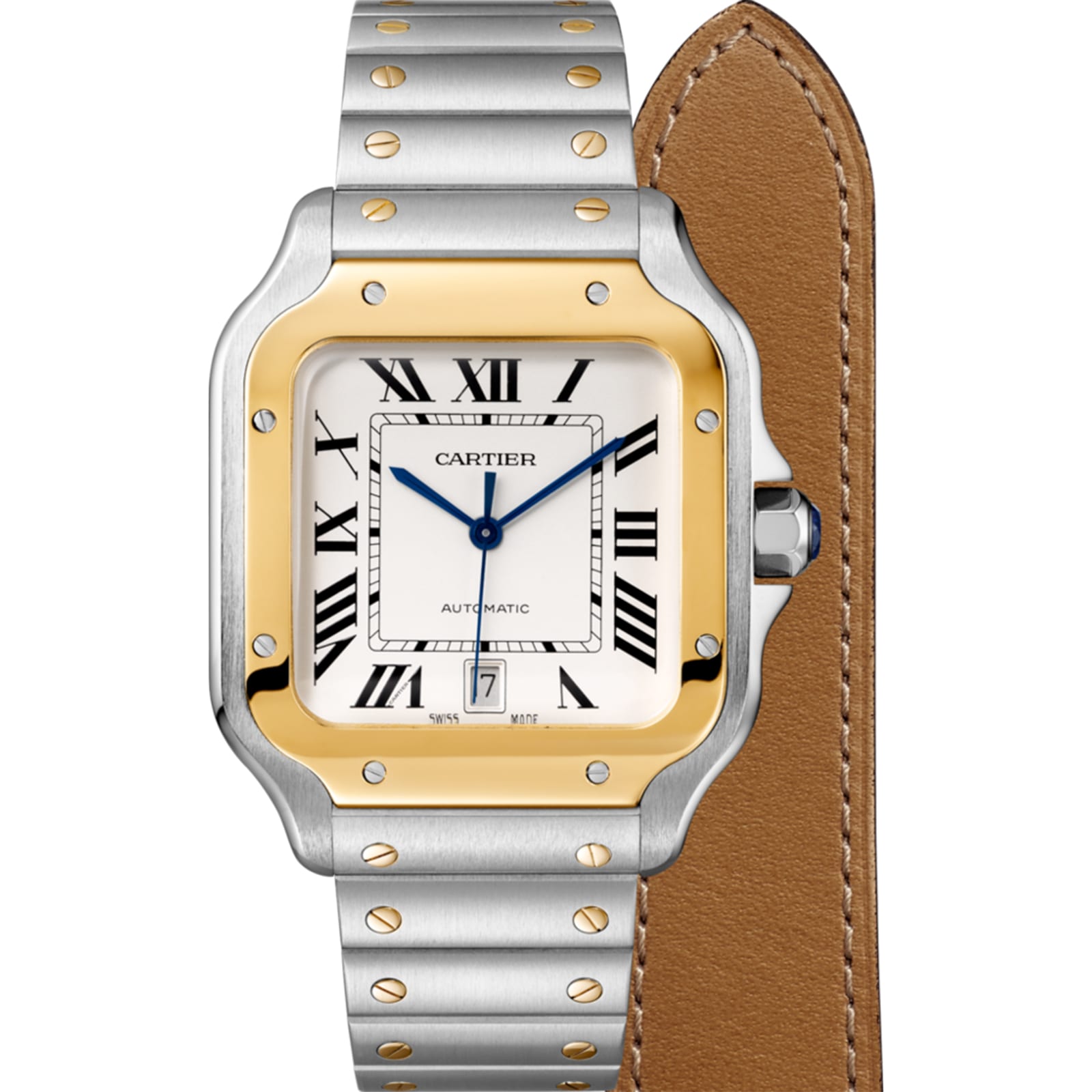 Cartier-Santos-De-Cartier-Watch-Large-Model-Automatic-Yellow-Gold-Steel-Interchangeable-Metal-And-Leather-Bracelets-W2SA0009916-3.jpg