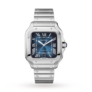 Replica Cartier Santos de Cartier watch Large model automatic movement steel interchangeable metal and leather bracelets WSSA0030/WSSA0013