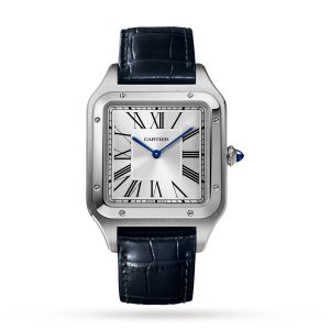 Replica Cartier Santos-dumont Watch Extra-Large Model Hand-Wound Mechanical Steel Leather WSSA0032
