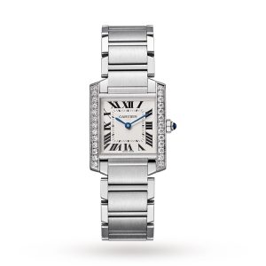 Replica Cartier Tank Française Watch Medium Model Quartz Steel Diamonds W4TA0009