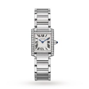 Replica Cartier Tank Française Watch Small Model Quartz Steel Diamonds W4TA0008