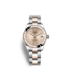 Replica Rolex Datejust 31 Oyster 31 mm Oystersteel Everose gold and diamonds m278341rbr-0005
