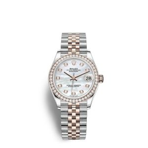 Replica Rolex Datejust 31 Oyster 31 mm Oystersteel Everose gold and diamonds m278381rbr-0026