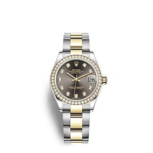 Replica Rolex Datejust 31 Oyster 31 mm Oystersteel yellow gold and diamonds m278383rbr-0021