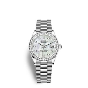Replica Rolex Datejust 31 Oyster 31 mm white gold and diamonds m278289rbr-0005