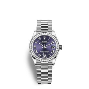 Replica Rolex Datejust 31 Oyster 31 mm white gold and diamonds m278289rbr-0019