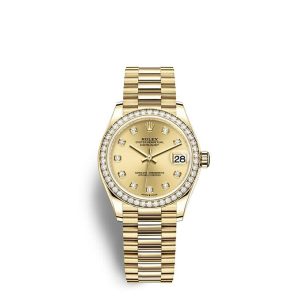 Replica Rolex Datejust 31 Oyster 31 mm yellow gold and diamonds m278288rbr-0005