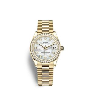Replica Rolex Datejust 31 Oyster 31 mm yellow gold and diamonds m278288rbr-0006