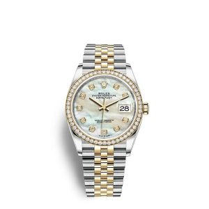 Replica Rolex Datejust 36 Oyster 36 mm Oystersteel yellow gold and diamonds m126283rbr-0009