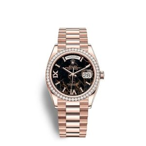 Replica Rolex Day-Date 36 Oyster 36 mm Everose gold and diamonds m128345rbr-0044