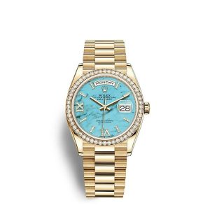 Replica Rolex Day-Date 36 Oyster 36 mm yellow gold and diamonds m128348rbr-0037