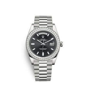Replica Rolex Day-Date 40 Oyster 40 mm white gold and diamonds m228349rbr-0003