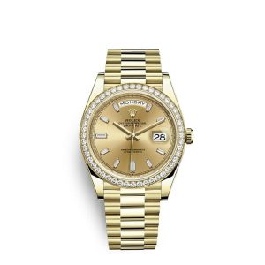 Replica Rolex Day-Date 40 Oyster 40 mm yellow gold and diamonds m228348rbr-0002
