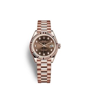 Replica Rolex Lady-Datejust Oyster 28 mm Everose gold m279175-0016