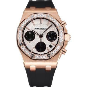 Replica Audemars Piguet Royal Oak Offshore Chronograph 37 mm, White/Black/Rose Gold Ref. 26231OR.ZZ.D003CA.01