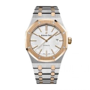 Replica Audemars Piguet Royal Oak Selfwinding Two Tone 41 mm, White Ref. 15400SR.OO.1220SR.01